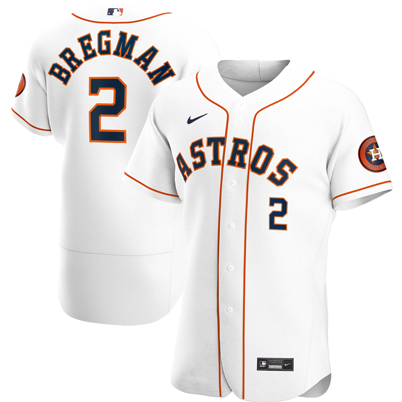 2020 MLB Men Houston Astros #2 Alex Bregman Nike White Home 2020 Authentic Player Jersey 1->houston astros->MLB Jersey